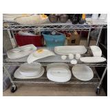 2 SHELVES OF VILLEROY & BOCH DISHES NICE