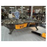 LARGE HANDLED LUNT SILVERPLATE DIVIDED DISH