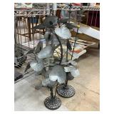 2PC LARGE IRON METAL SCULPTURES