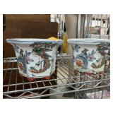 2PC PORCELAIN CHINESE PLANTERS SIGNED