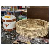 UT UNIVERSITY OF TX JUG & BASKET CHIP & DIP CANVAS