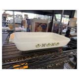 VTG MEADOW GREEN ANCHOR HOCKING GLASS BAKING PAN