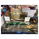 LARGE LOT OF VTG & ANTIQUE CLOCK GACES / PENDELUMS