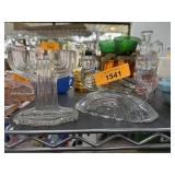 2PC VINTAGE GLASS CANDLE HOLDERS
