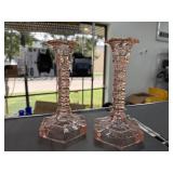 WALTHER & SOHNE DEPRESSION GLASS CANDLESTICKS