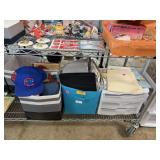 LARGE LOT OF MISC HATS ETC STORAGE