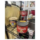 3PC TIN CANS GALUMET BAKING POWDER / COFFEE