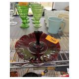 VINTAGE GLASS SANDWICH SERVER
