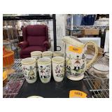 VINTAGE JAPANESE SET PITCHER & TUMBLERS