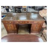 SLIGH LEATHER TOP EXECUTIVE DESK