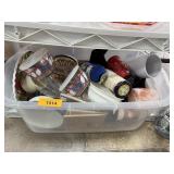 LARGE BIN OF MIXED GLASS / KITCHEN ETC