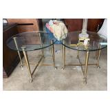 2PC H END NEOCLASSICAL GLASS TABLES