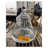 VINTAGE GLASS LIDDED JAR