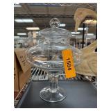 GLASS LIDDED PEDESTAL BOWL
