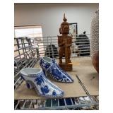 CARVED WOOD THAI YAKSHA TEMPLE GUARD SHOES