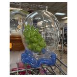 SIGNED HANDMADE GARCIA ART GLASS GRAPES SCULPTURE