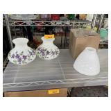 3PC MILK GLASS SHADES