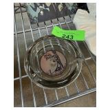 VINTAGE THE PINK PUSSYCAT GLASS ASHTRAY