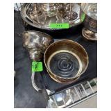 SILVERPLATE WINE FUNNEL & COASTER