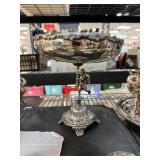 LARGE CHERUB THEME SILVERPLATE COMPOTE