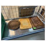 3PC WOOD TRAYS / MEAT SERVER ETC