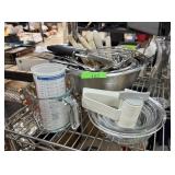 LOT OF KITCHEN ST STEEL BOWLS MORE