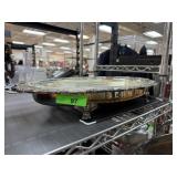 LARGE SILVERPLATE SERVING PLATTER W GLASS