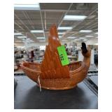 CHINESE RATTAN WICKER GOOSE BASKET