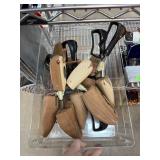 LARGE BIN OF GOOD CEDAR SHOE STRETCHERS