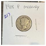 1918 MERCURY SILVER DIME