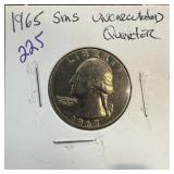 1965 SMS UNC  WASHINGTON QUARTER
