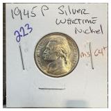 1945 JEFFERSON SILVER WAR NICKEL BETTER