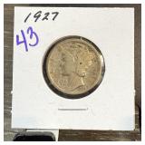 1927 MERCURY SILVER DIME