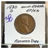 1930 WHEAT PENNY CENT ROTATED DIES
