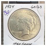 1924 PEACE SILVER DOLLAR HIGH GRADE