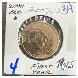 2007-D WASHINGTON DOLLAR UNC COIN