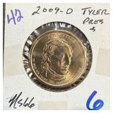 2009-D JOHN TYLER PRESIDENTIAL DOLLAR UNC