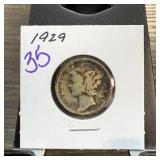 1929 MERCURY SILVER DIME