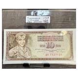 1968 YUOSLAVIA 10 DINARA CURRENCY NOTE