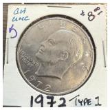 1972 TYPE 1 UNC IKE DOLLAR