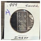 .999 SILVER BULLION INGOT BAR