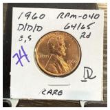 1960-D/D/D MEMORIAL PENNY CENT RPM-010 RARE