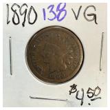 1890 INDIAN HEAD PENNY CENT