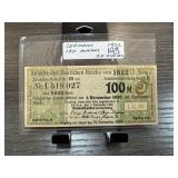 1922 GERMANY 100 MARKS CURRENCY NOTE