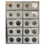 SHEET OF MIXED FOREIGN COINS
