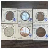 6PC NEW ZEALAND FOREIGN COINS