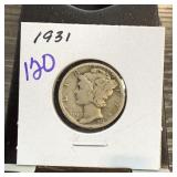 1931 MERCURY SILVER DIME