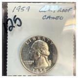 1959 GEM PROOF CAMEO WASHINGTON QUARTER