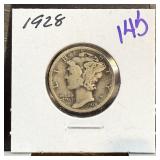 1928 MERCURY SILVER DIME