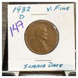 1932-D WHEAT PENNY CENT SCARCE DATE